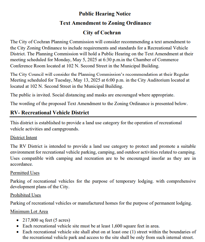 Text Amendment Zoning Ordinance